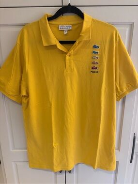 Lacoste x Polaroid polo shirt men’s xxl yellow multicolour limited edition
